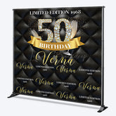 Lofaris Black Step And Repeat Custom 50th Birthday Backdrop